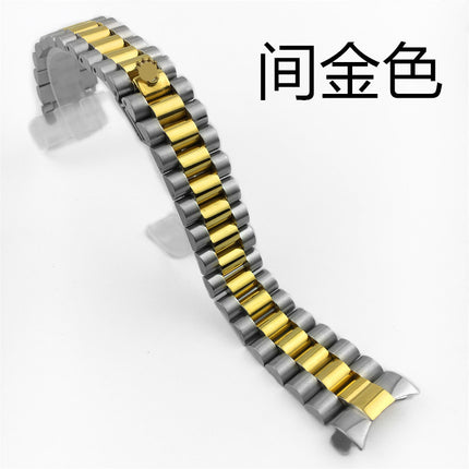 Stainless Steel Three-Bead Solid Watch Strap Rolex Watch Strap Steel Strap Watch Bracelet 13 17 20mm