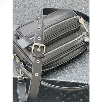 2025 New Leather Multi-compartment Zipper Handbag Key Pendant Underarm Bearer Bag Fashionable Shoulder Crossbody Bag