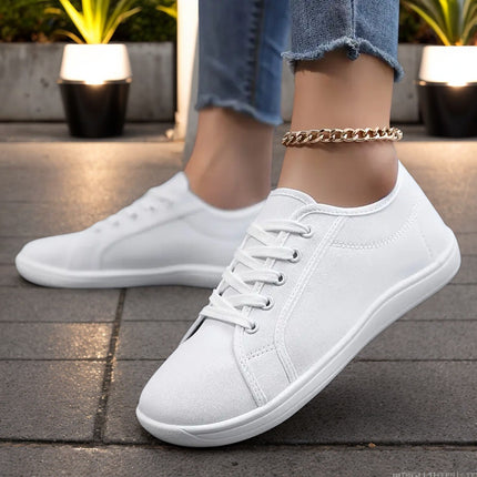 Amazon White Canvas Shoes Soft Sole Couple Wide Toe Sports Shoes Training Large Size Men's and Women's Shoes Wear-Resistant Gymnastics Shoes