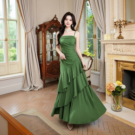 2025 Summer New High-end Sense Niche Light Luxury Sling dress Long Adult Ceremony Slim-fit Birthday Dress