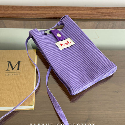 Dopamine Fashionable New Women's Bag South Korea Niche Crossbody Mobile Phone Bag Retro Solid Color Shoulder Small Bag Coin Purse