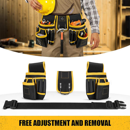 Cross-border multifunctional adjustable multi-pocket strong magnetic repair kit waist bag tool storage belt waist bag wholesale