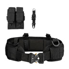 Belt + waistband + double tool bag + eagle beak hook (black)