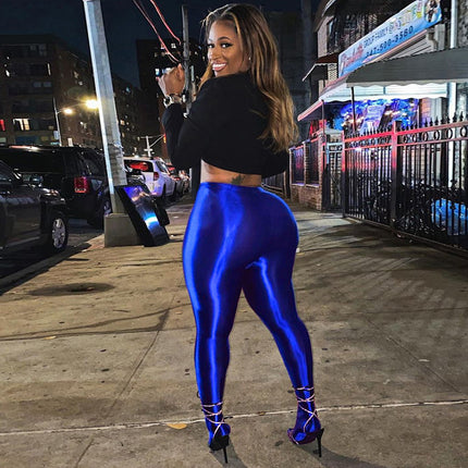 2022 Europe and the United States cross-border foreign trade women's new solid color tight hip leisure sports fitness leggings women