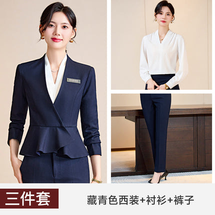 High-end Suit Dress Women's New Autumn High-end Professional Temperament Jewelry Shop Beauty Salon Hotel Front Desk Work Clothes