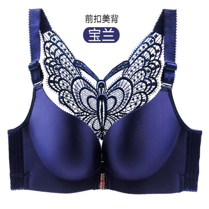 Wholesale Front Button Non-Wired Large Size Bra for Fat Girls Push-Up Adjustable Beautiful Back Seamless Thin Sexy Intimates