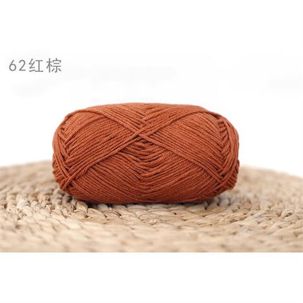 Xuefeier 4-Strand Milk Cotton Wool Ball 4-Strand Combed Cotton Thread Does Not Ball Baby Hand-Knitted DIY Cute Doll