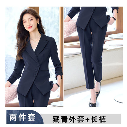 Professional suit suit women's spring and autumn new fashion commuter workplace formal suit hotel front desk manager work clothes