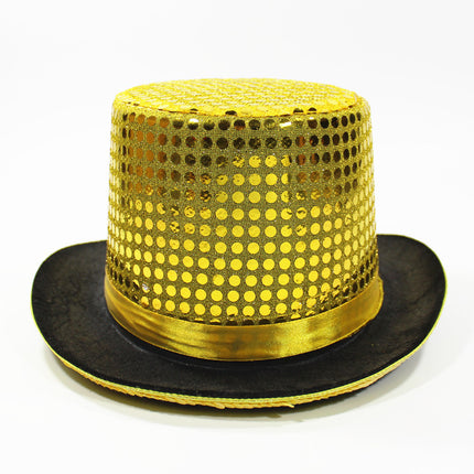 British Retro Gentleman Hat Black High Top Jazz Hat Stage Magic Hat Kidsren's Performance Hat Fashion High Top Hat