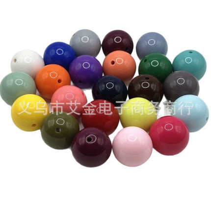 30mm solid color acrylic beads 25mm smooth translucent popular necklace key chain clothing headdress pendant