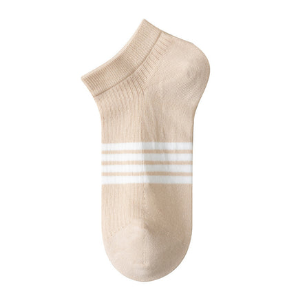 Women's socks wholesale spring and summer simple antibacterial socks deodorant sweat-absorbent boat Socks ins trendy striped short tube women's socks summer