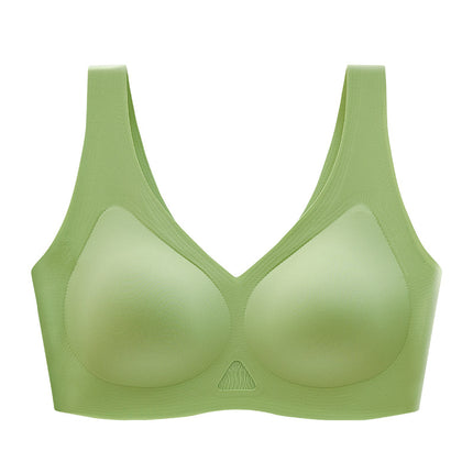 New Fixed Cup Sling Seamless Intimates Women's Silk Modal Push-Up Bra Without Rims Breathable Thin Bra
