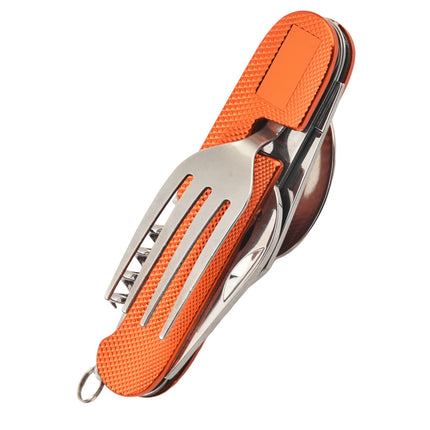 Stainless Steel 6-in-1 Multifunctional Cutlery Foldable Knife, Fork, Spoon Outdoor Picnic Set Portable Outdoor Tool