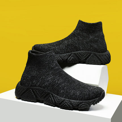 New spring and summer men's and women's casual shoes thick bottom sneaker slip-on loafers slip-on fashion shoes flying woven women's shoes