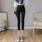 Black [high-waisted slimming cropped leggings] / M [recommendation 40-50kg ]
