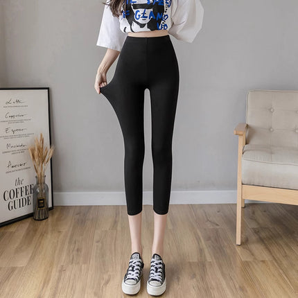 Source Nine-Point Thin Slim Fit Can Be Worn Outside in Spring and Autumn High-Elastic Seven-Point High-Waist Seamless Non-Curling Yoga Hair Replacement