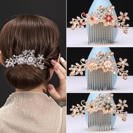 Cross-Border Hot-Selling Bridal Hair Comb Hairpin Hair Accessory for Mothers, Side Rhinestone Hair Comb Hair Accessory for Women