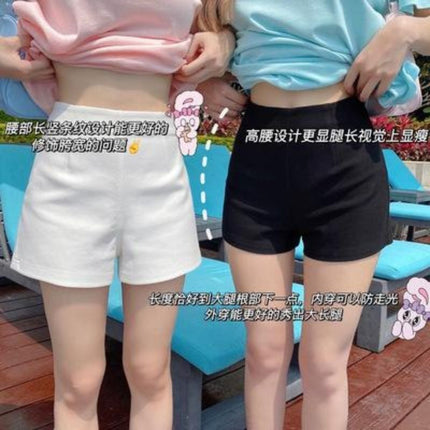 Lower Body Missing Leggings for Women, Spring and Summer New High-Waisted Straight Anti-Exposure Casual Shorts A-Line Hot Pants