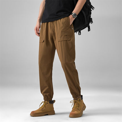 2024 Summer Thin Pants Soft Shell Waterproof Windproof Men's American Style Functional Outdoor Mountaineering Casual Crock Pants
