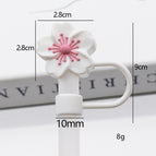 Bag does not include straw / Silicone white powder begonia 10mm
