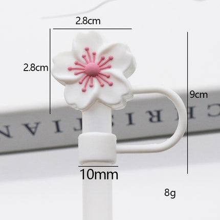 Popular 10mm Begonia Flower Straw Cap Stanley Water Cup Straw Plug Silicone Flower Straw Cover Direct from Manufacturer