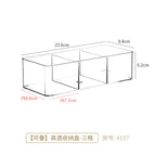 4197. highly transparent storage box-3 compartments 1 piece