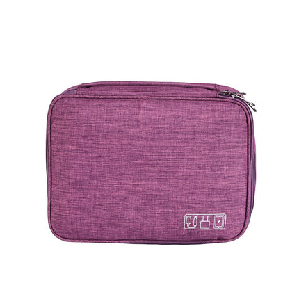Oxford Cloth Data Cable Storage Bag, Cosmetics Travel Portable Handbag, Large Capacity Waterproof Portable Storage