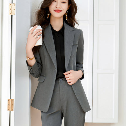 Black suit jacket Women's Spring and Autumn work clothes professional temperament civil servant interview formal wear women's suit suit