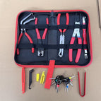 Pure red handle auto repair eleven-piece set (zipper bag packaging)