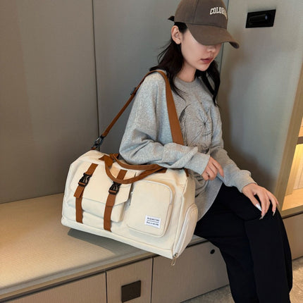 New Sports Fitness Bag Simple Casual Oxford Cloth Lightweight Portable Travel Bag Dry and Wet Separate Boarding Luggage Bag