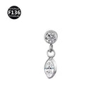 Teeth m0.9 / Round diamond marquise pendant silver (head only)