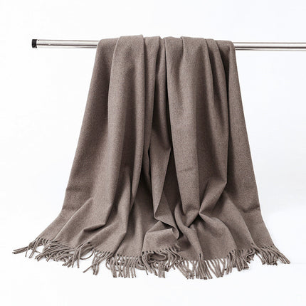 Wool Scarf Shawl High-End Versatile Cashmere Scarf Women's Winter 2025 New Men's Solid Color Scarf Wholesale