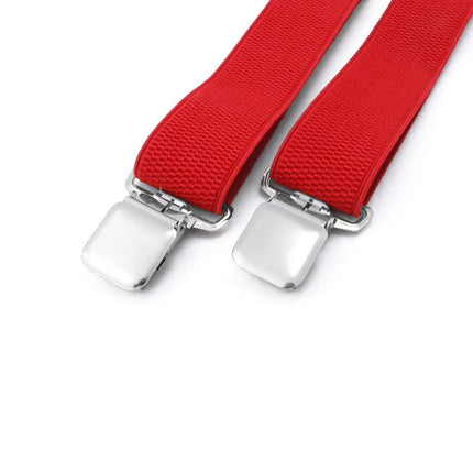 3.8cm Corn Pattern 4-Clip X-Shaped Men's Suspenders for Jeans, Unisex Adjustable Wide Suspenders