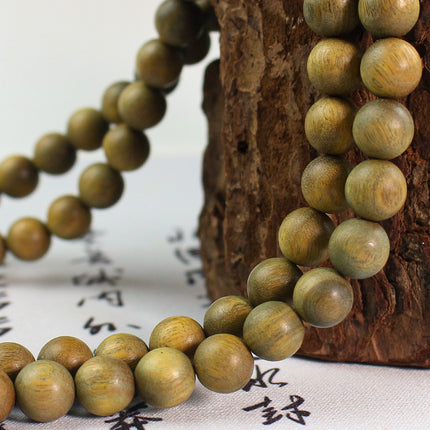 Natural Green Sandalwood 108 Beads Sandalwood Multi-Circle Men's and Women's Bracelets Wooden Toy Bracelets and Rosary Beads