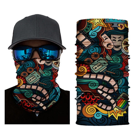 Xun Hui picture series magic scarf printed men's and women's sports multifunctional sunscreen windproof riding mask spot