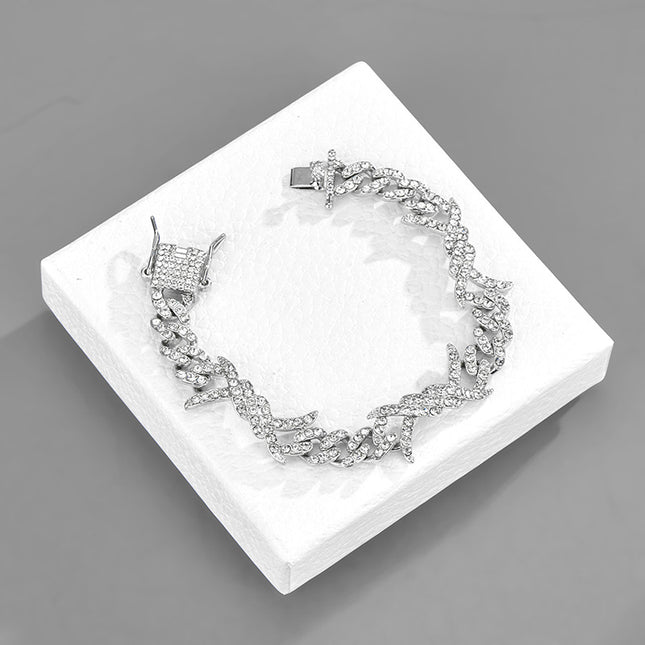 Thorn Spiny Flame Cuban Chain Cross-Border Hip-Hop Trendy Men's Cuban Chain Necklace Dropshipping