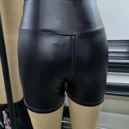 Amazon Crossing Sexy Black Matte pc Leather Open Crotch Pants for Exotic Women