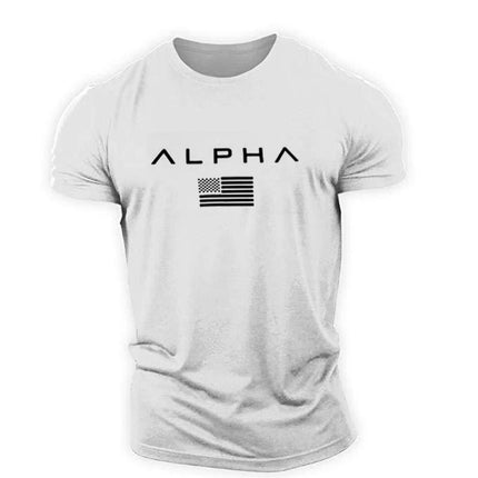 Sports short-sleeved men's T-shirt loose trendy fitness training muscle Iron Dog Brothers casual letters summer style