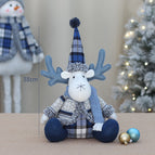 Yh239933Blue checkered sitting deer