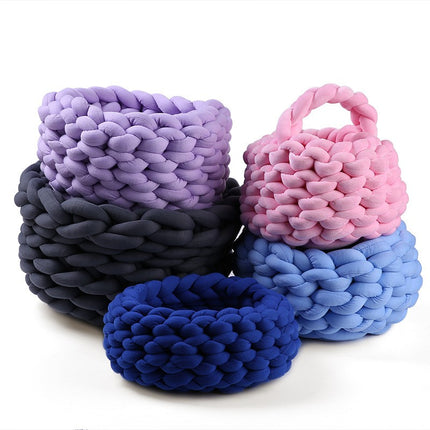 Metallic Shiny Leather Ultra-Thick 2cm Icelandic Thick Yarn for Handmade Knitting DIY Cat Nest Bags Baby Crib Bumper Cord
