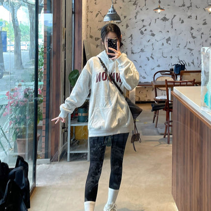 Black Slim Leggings Women's Winter fleece-lined Thickened Outer Wearing Warm Fashionable High Waist Cotton Pants