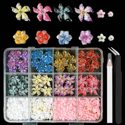 24 grid cartoon nail accessories mix cute cookies donuts candy nail accessories diy handmade material box