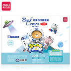 Deli 70605_corner-cut book cover film set (mixed) (30 sheets/bag) [10 large, 12 medium, 8 small]