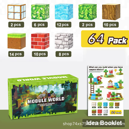 Cross-Border Mc My Magnetic World Magnetic Block Building Blocks Assembly Gravity Puzzle Primitive Forest Amazon Jungle