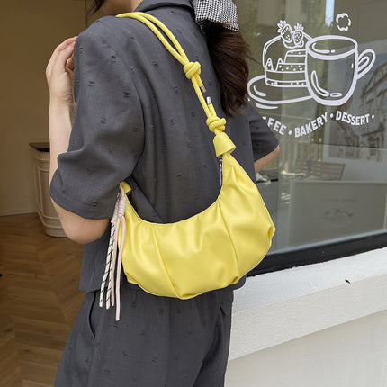 Trendy Solid Color Bags 2025 Summer New Women's Bag Fashion Simple Shoulder Crossbody Commuter Dumpling Bag