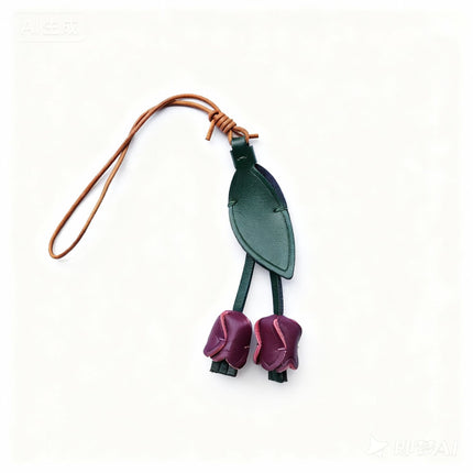 New Tulip DIY Handmade Leather High-end Sense Bag Pendant Flower Bag Hanging Keychain Decoration Activity Products