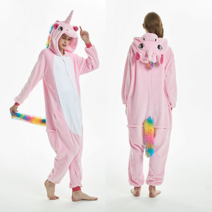 Cartoon One-Piece Cross-Border New Flannel Autumn and Winter Pajamas Animal Luminous Pegasus Dinosaur Couple Pajamas Home Clothes