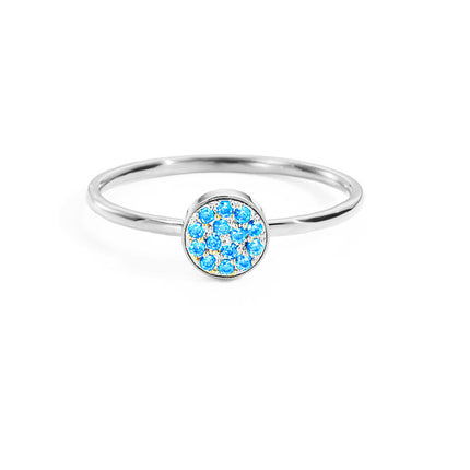 Cross-border foreign trade new stainless steel diamond ring Women's Light luxury December birthday stone ring gift wholesale