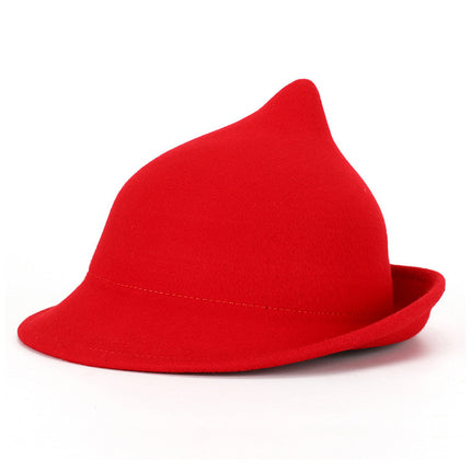 European and American Personalized Magic Hat Pointed Felt Hat Magic Hat Halloween Stage Performance Hat Rolled Edge Wool Witch Hat