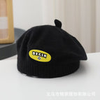 Smiley leather label beret-black / 3-48 months
